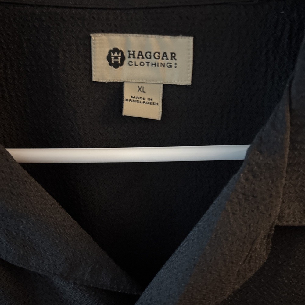 Haggar Shirt Mens XL Black Cocktail Drinks‎ Bartender Short Sleeve Button Up - Picture 3 of 4